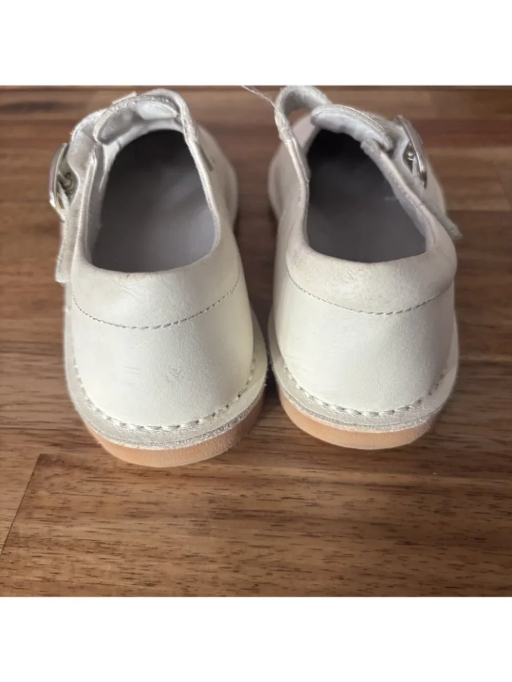 L'Amour Girls Shoes Classic Off White Leather Mary Jane T-strap Size 12 School